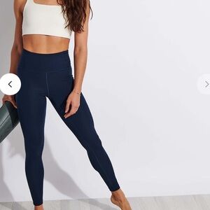 Girlfriend Collective Navy High Waist Ankle Length Active Leggings X-Large